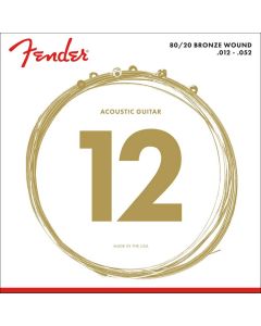 Fender 80/20 Bronze snarenset akoestisch, bronze roundwound, light, 012-016-024-032-042-052