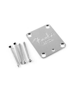 Fender Genuine Replacement Part neck plate American Series, for guitar, Fender Corona logo, chroom