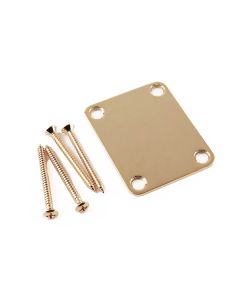 Fender Genuine Replacement Part neck plate American Vintage/Mexico, for guitar and bass, no logo, goud