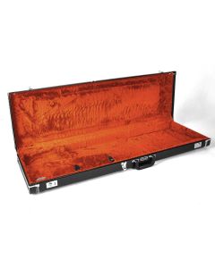 Fender deluxe koffer voor  Precision Bass®, lederen handvat en uiteinden, zwart tolex & oranje pluche inte