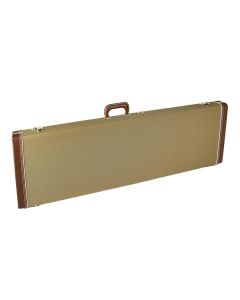 Fender deluxe koffer voor  Precision Bass®, lederen handvat en uiteinden, tweed & rood pluche interieur