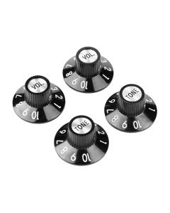 Fender Genuine Replacement Part volume and tone knob set for '72 Tele Custom, black