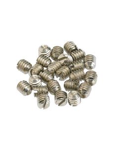 Fender Genuine Replacement Part control knob set screws, 8-32 x 3/16, nickel, 24 pcs