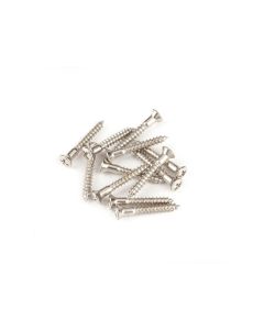 Fender Genuine Replacement Part strap button mounting screws, 6 x 1, oval head, chrome, 12 pcs