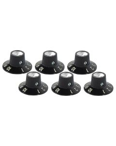 Fender Genuine Replacement Part amplifier knobs, standard Blackface, black, set of 6