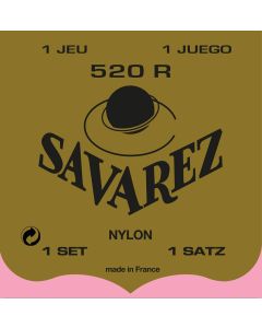 Savarez snarenset klassiek, Rouge, rectified nylon, traditional basses, hard tension