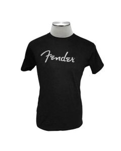 Fender Clothing T-Shirts spaghetti logo men's tee, black, L