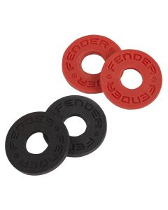 Fender Strap Blocks, rubberen strap locking ringen, 1 paar rood en 1 paar zwart