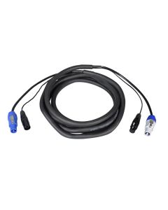 Boston Black Jack combikabel voeding en signaal, powercon en XLR male naar powercon en XLR female, 5 meter