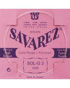 Savarez G-3-snaar, clear nylon (rouge), sluit aan bij 520-R set, hard tension