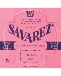 Savarez A-5-snaar, silverplated nylon (rouge), sluit aan bij 520-R set, hard tension