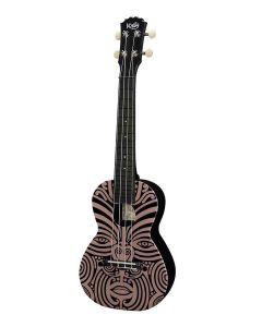 Korala Poly Ukes concert ukelele polycarbonaat, achterblad met akoestische kamers, gold aztec