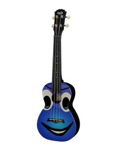 Korala Poly Ukes concert ukelele polycarbonaat, achterblad met akoestische kamers, blue face