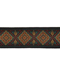 Gaucho Traditional Series gitaarriem, 2" jacquard geweven, leren slips, meerkleurig