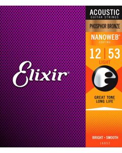 Elixir Nanoweb snarenset akoestisch, coated phosphor bronze, light, 012-016-024-032-042-053