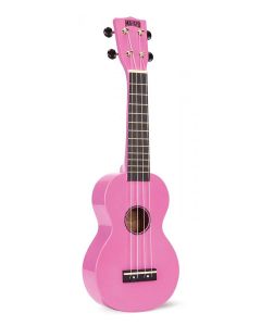 Mahalo Rainbow Series ukelele, met gitaarmechanieken, Aquila snaren, Nubone zadel en hoes, roze