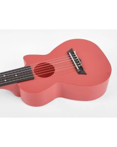 Korala Poly Ukes guitarlele polycarbonaat, achterblad met akoestische kamers, lichtrood