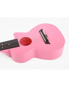 Korala Poly Ukes guitarlele polycarbonaat, achterblad met akoestische kamers, roze