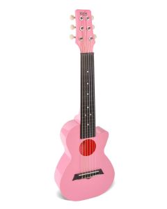 Korala Poly Ukes guitarlele polycarbonaat, achterblad met akoestische kamers, roze