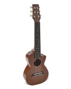 Korala Poly Ukes guitarlele polycarbonaat, achterblad met akoestische kamers, donkerbruin