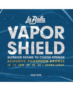 La Bella Vapor Shield Series snarenset akoestisch, phosphor bronze, extra light, 010-014-020W-028-038-050