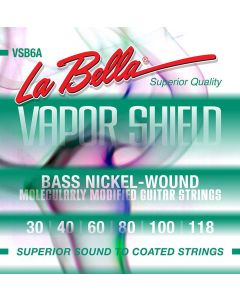 La Bella Vapor Shield Series snarenset elektrische basgitaar, 6-snarig, 030-040-060-080-100-118