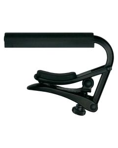 Shubb Standard Series capo voor nylon snarige gitaar met brede, vlakke toets, zwart chroom