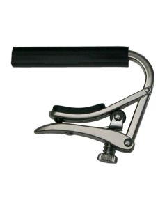 Shubb Standard Series capo voor nylon snarige gitaar met brede, vlakke toets, brushed nikkel