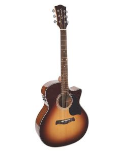 Richwood Master Series handgemaakte grand auditorium gitaar, massief sparren & mahonie, Presys I, glanzend afgewerkt,sunbu