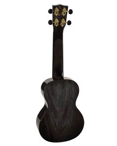 Mahalo Hano Series concert ukelele, 40mm wide neck, gitaarmechanieken, Aquila snaren, transparant zwart