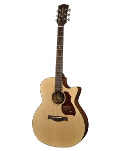 Richwood Master Series handgemaakte grand auditorium guitar, brede hals, massief sparren & mahonie, cutaway, Presys I, sat