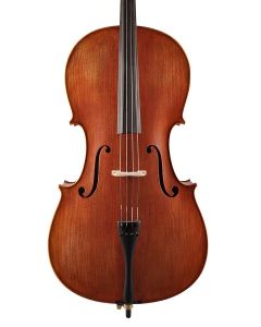 Leonardo Student series cello set 3/4, geheel massief, mat nitro, mooi gevlamd, ebben toebehoren, incl. tas en strijkstok