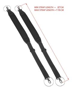 Leonardo straps for cello cases, high quality, silicone padded, includes 4 security steel ropes