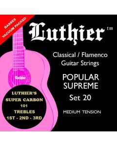 Luthier Super Carbon 101 snarenset klassiek, flamenco Popular Supreme, medium tension, met carbon trebles