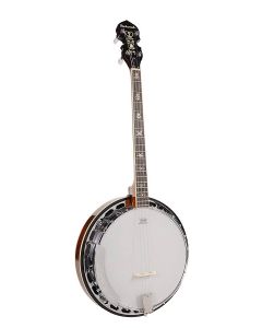 Richwood Heritage Series tenor banjo 4-snarig. aluminium rim  tone ring, ebben toets, 24 brackets,19 frets