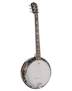 Richwood Heritage Series gitaar banjo, 6-snarig, aluminium rim en tonering, peruaans walnoten toets, 24 brackets