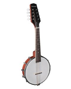 Richwood Heritage Series mandoline banjo, open achterkant, mahonie rim, 12 brackets