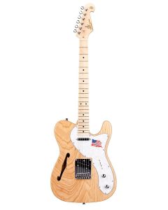 SX ASH Series hollow elektrische gitaar, USA essen body, esdoorn hals, 2 x single coil, naturel