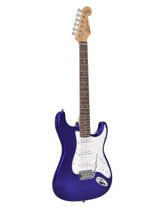 SX Standard Series elektrische gitaar met 3 single coil elementen en vintage tremolo, inclusief tas, electric blue