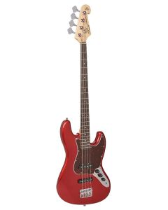 SX Standard Series J-style elektrische basgitaar met twee elementen, met gigbag, candy apple rood