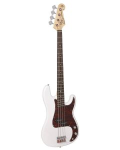 SX Standard Series P-style elektrische basgitaar met split single coil element, inclusief draagtas, wit