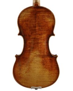 Rudolph Conservatoire viool 4/4, olielak met een donkerbruin antique afwerking, licht gevlamd, Guarneri del Ges  model