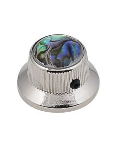 Boston bell knob with abalone inlay, nickel