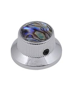 Boston bell knob with abalone inlay, chrome