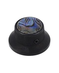 Boston bell knob with abalone inlay, black