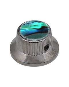 Boston bell knob with abalone inlay, black nickel