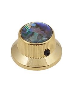 Boston bell knob with abalone inlay, gold