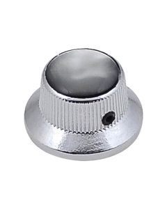 Boston bell knob with black pearl inlay, chrome