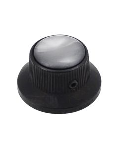 Boston bell knob with black pearl inlay, black