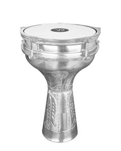 Vatan aluminum goblet drum, gegraveerd Turks model, 18,5cm diameter, 34cm diep, verzilverd